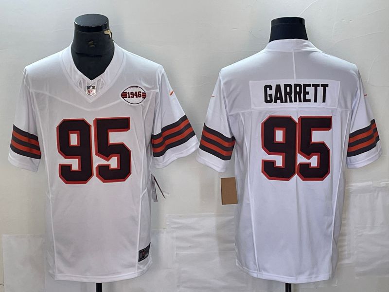 Men Cleveland Browns #95 Garrett White 2023 Nike Vapor Limited NFL Jersey style 2->los angeles dodgers->MLB Jersey